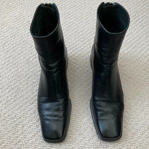 Stuart Weitzman Black Leather Booties